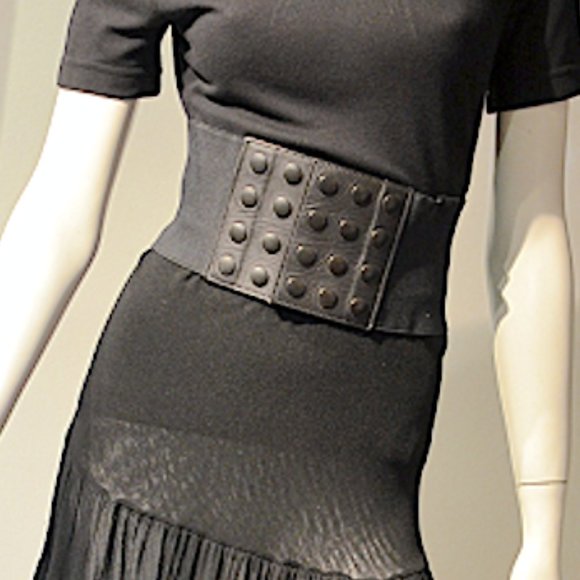 Vintage 80\'s Black Snap Close Cinch Belt